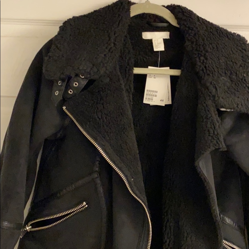 H&M Moto Black Faux Suede Jacket